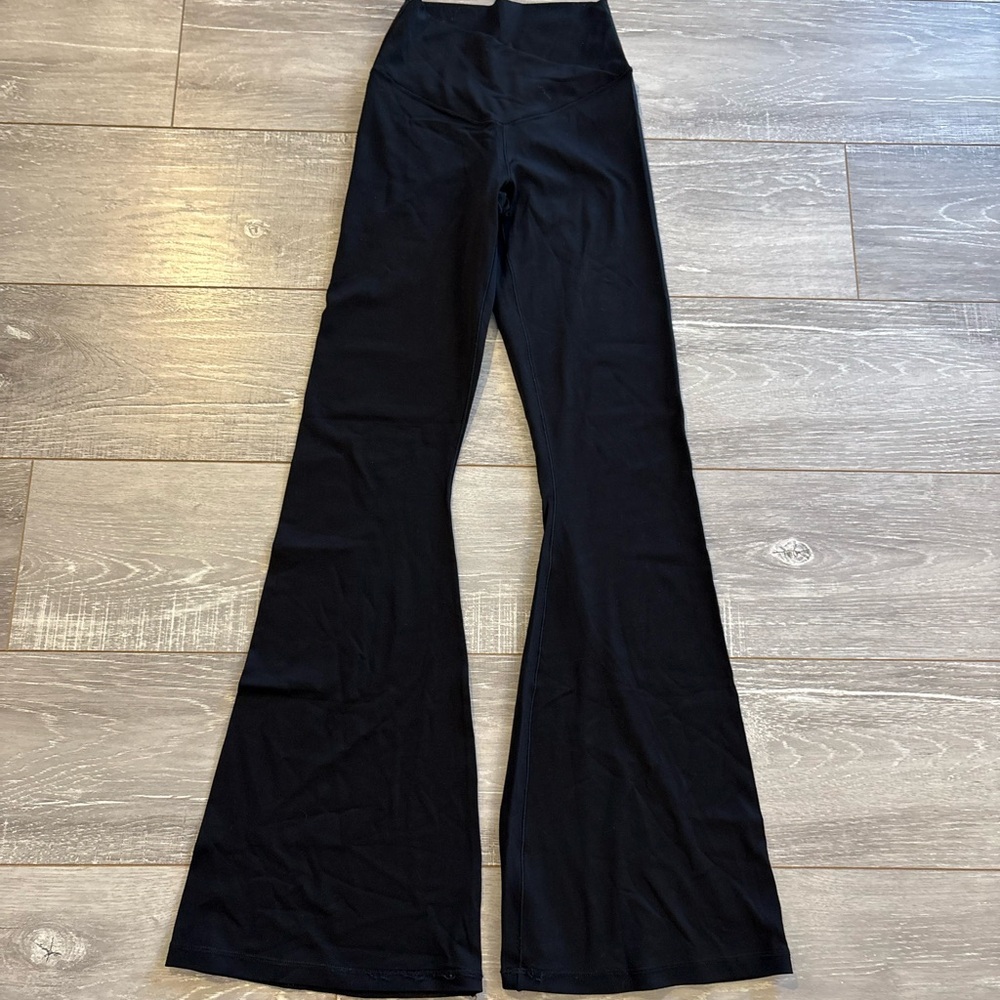 Aerie Black Real Me Flare High-Rise Leggings (Black, Medium Short)